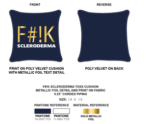 Navy Square Fashion Pillows | F#!K  Scleroderma